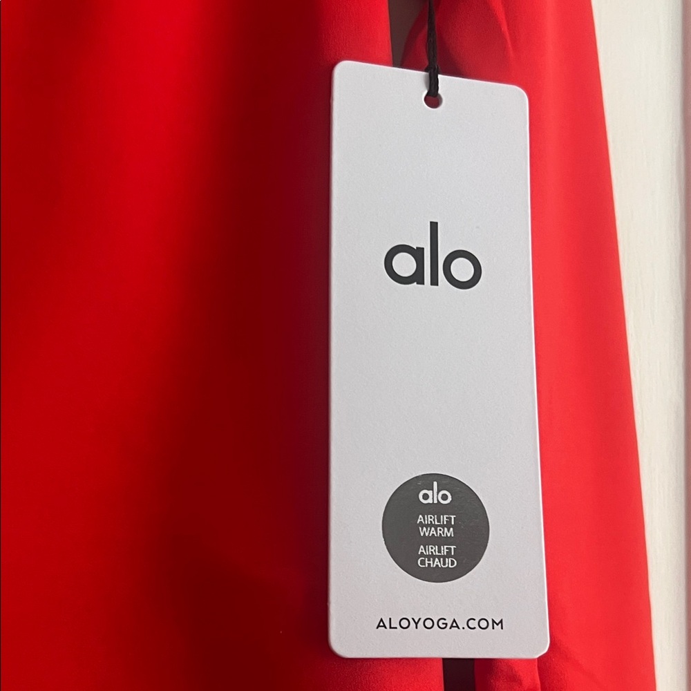 ALO Yoga Red Long-Sleeve Zip Athletic Top - Picture 3 of 7